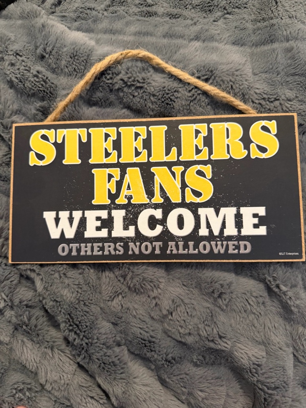 Steelers Fans Welcome Hanging Wall Sign - Black and Yellow